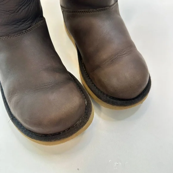UGG Australia Upside Brown Leather Tall Winter Lace Boots Women’s Size 6 - Picture 10 of 10